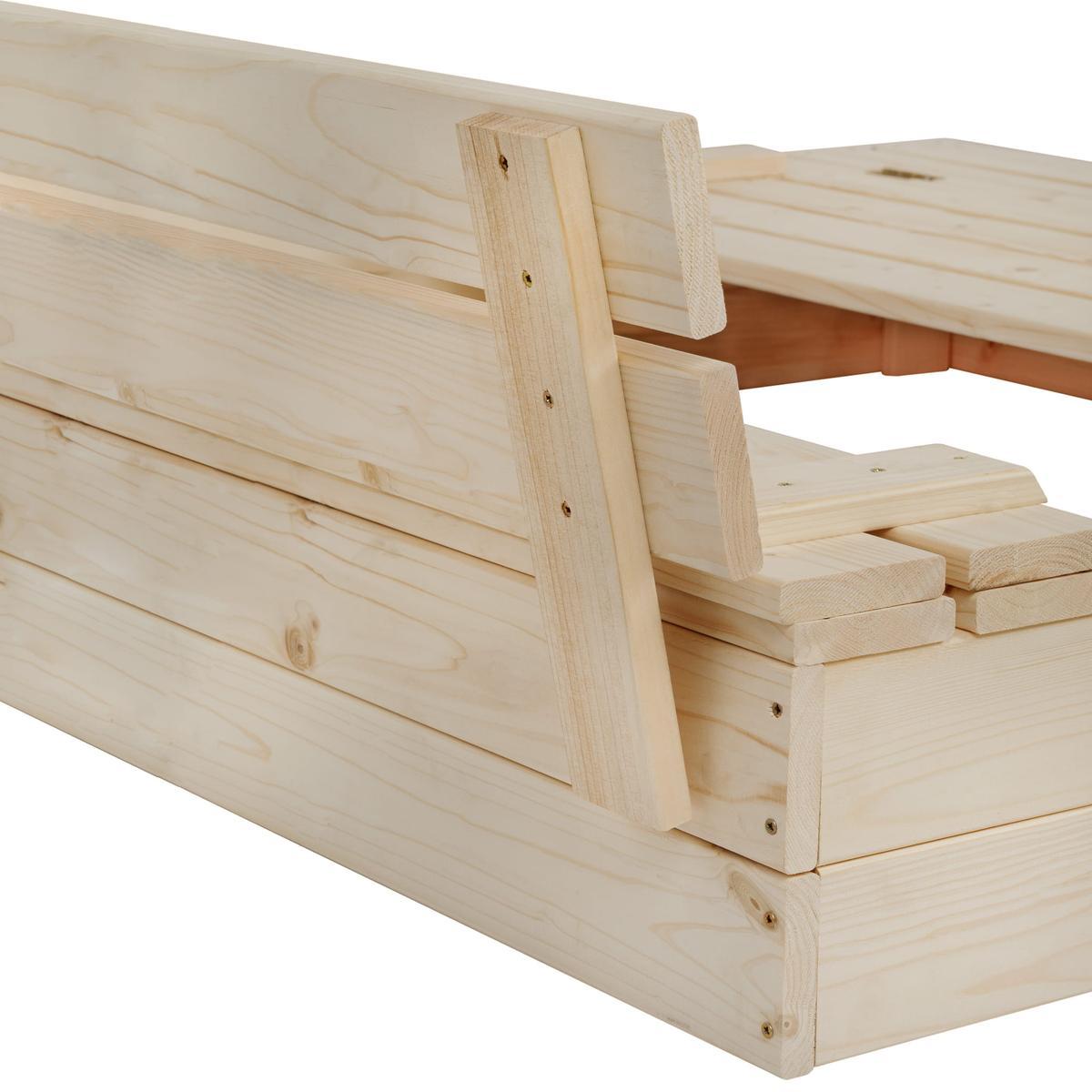 Piaskownica 120x20x120 cm składana z ławeczkami drewniana impregnowana do ogrodu dla dzieci  nr. 6