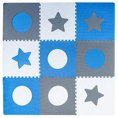 Puzzle piankowe mata dla dzieci 180x180cm 9 elementów szaro-niebieska - Miniaturka zdjęcia nr 4