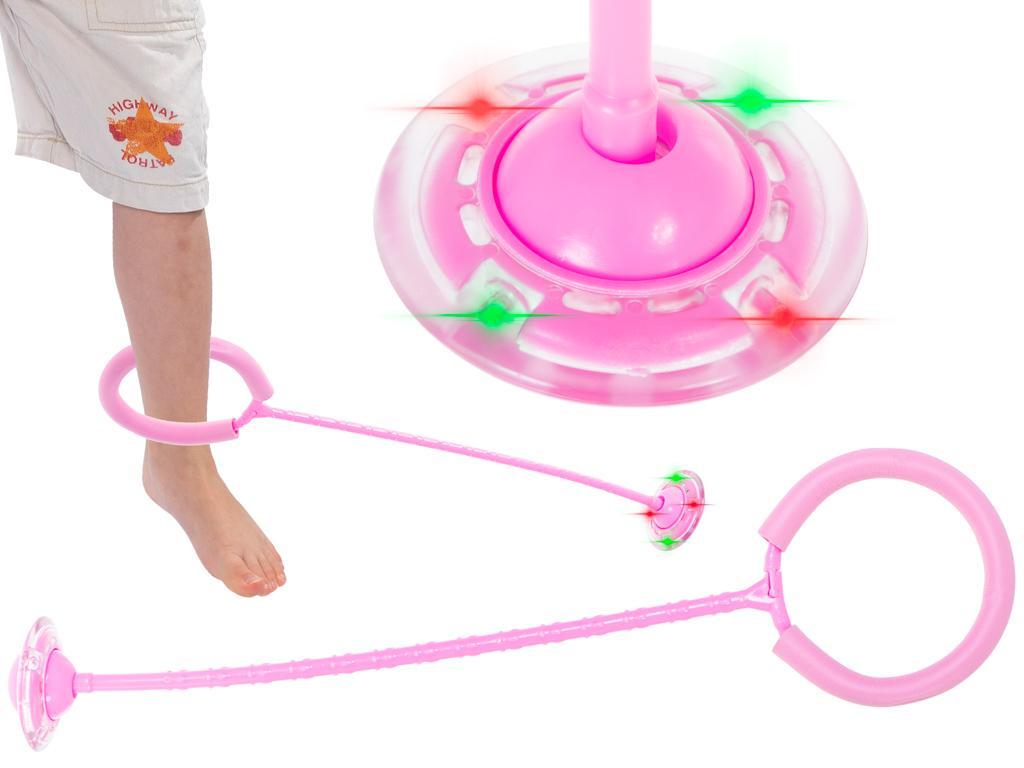 Hula hop na nogę skakanka piłka świecąca LED dla dzieci różowa 62x15x1cm nr. 7