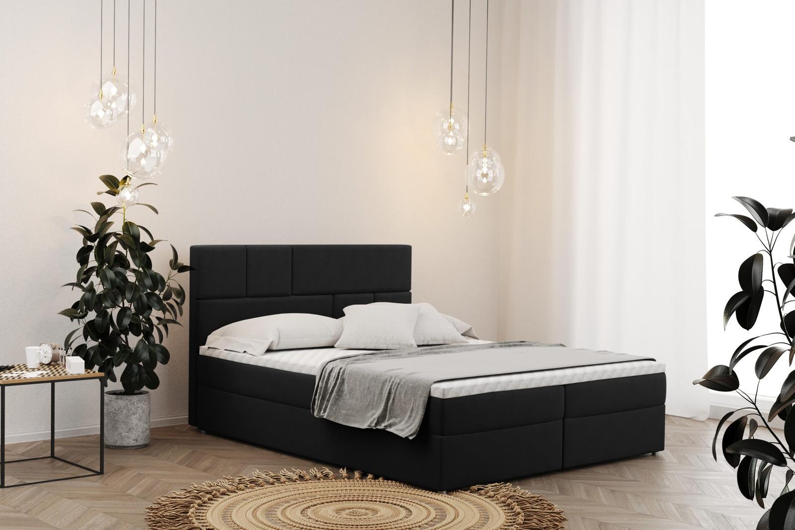 Łóżko BALI 140x200 cm z funkcją przechowywania i materacem do sypialni czarna nr. 1