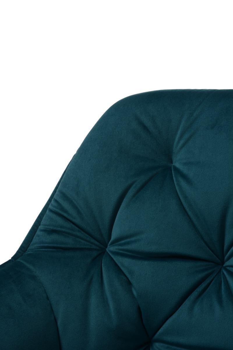 Fotel ARTEN X krzesło do jadalni salonu welur zieleń morska nogi czarne nr. 3