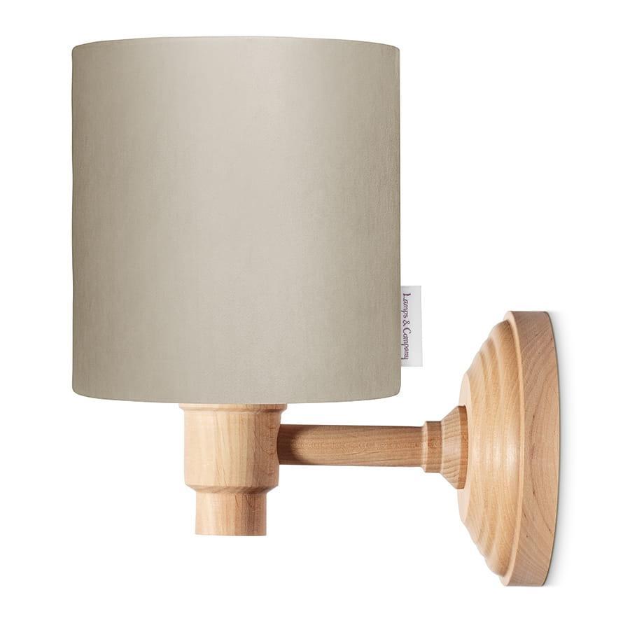Lampa ścienna kinkiet VELVET 21x14x24 cm z włącznikiem beżowy drewno białe nr. 1