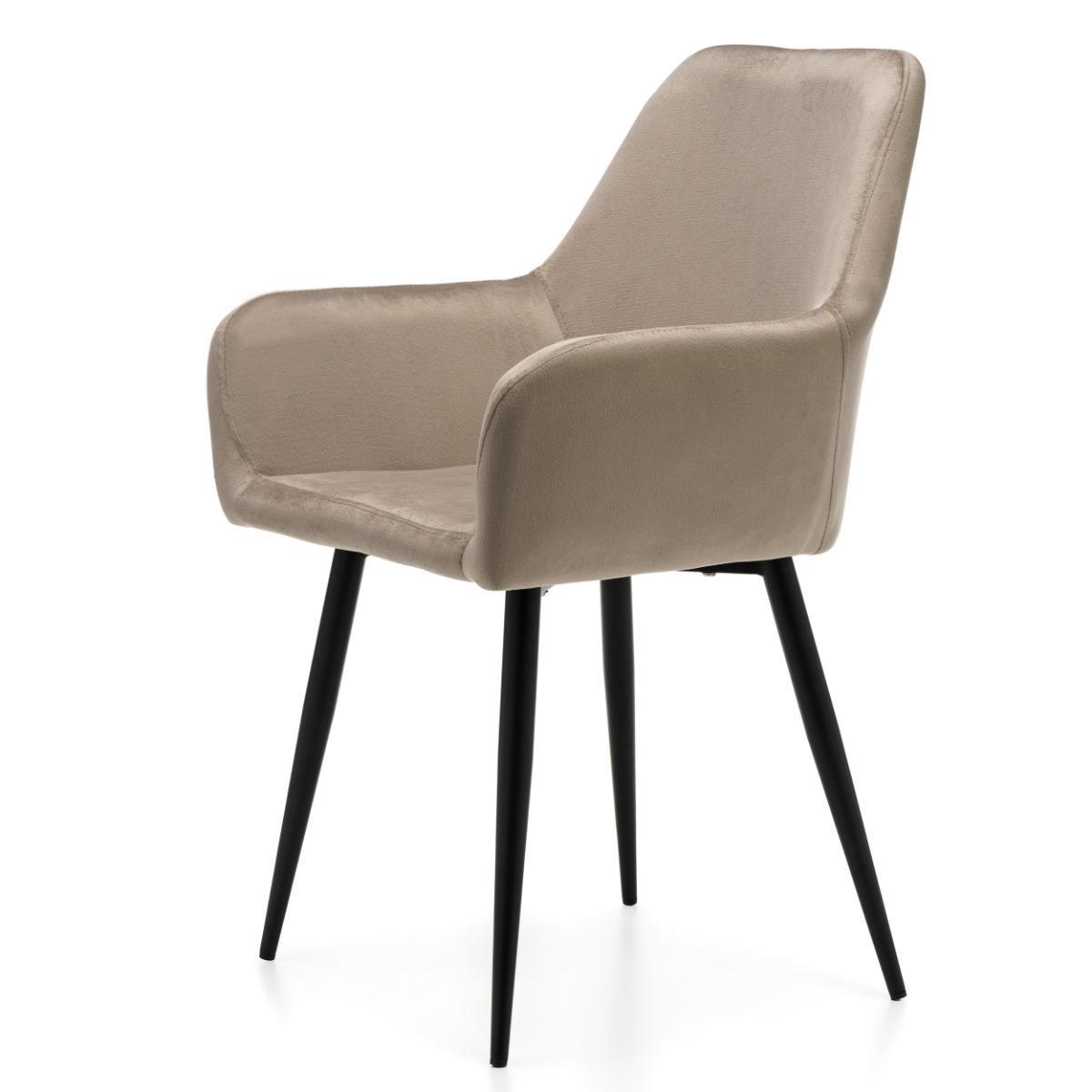 Krzesło IVO 55x88x54 cm tapicerowane welurem pikowane do jadalni lub salonu ciemnobeżowe  nr. 5