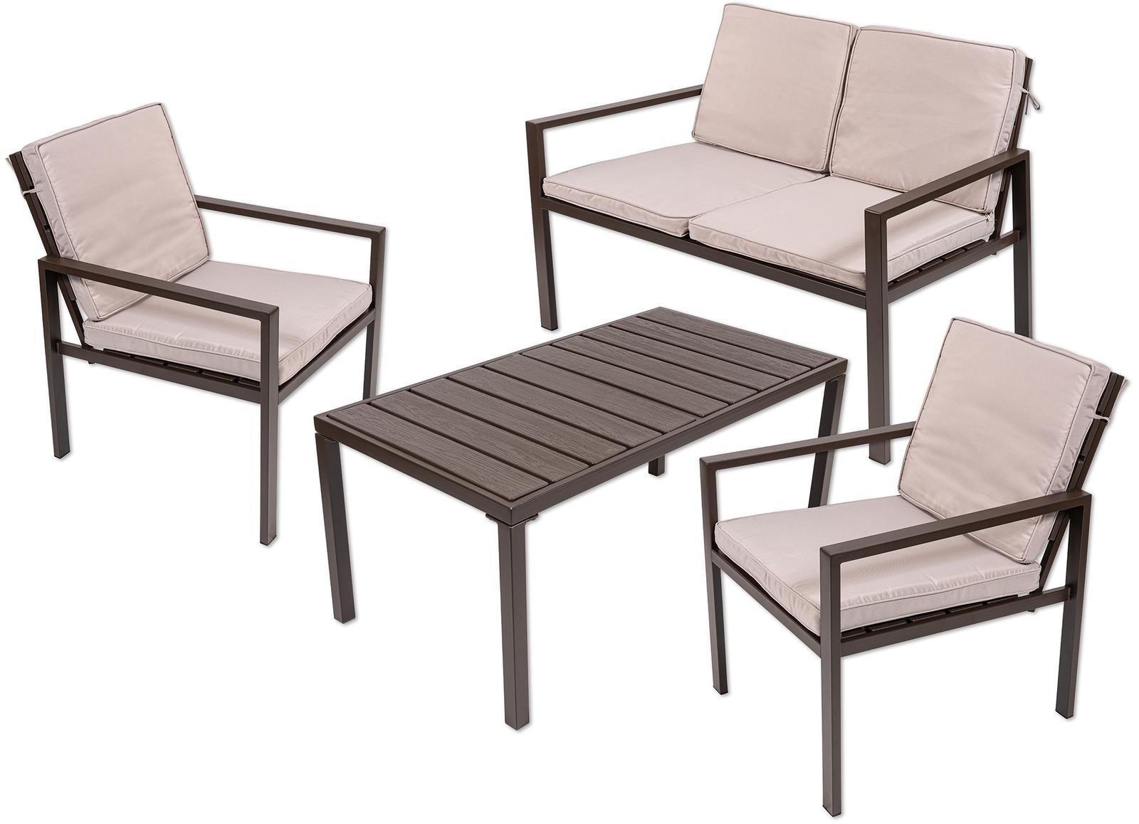 Zestaw mebli ogrodowych kanapa stół krzesła ogrodowe Heckermann® AC-WS008-1 nr. 5