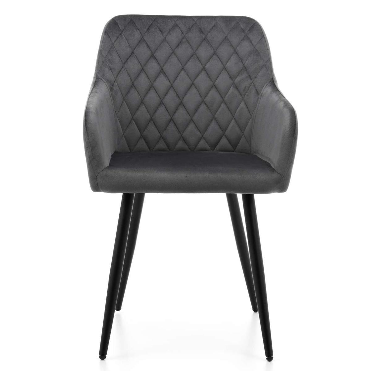 Krzesło TODI szare tapicerowane welurem pikowane do jadalni lub salonu  nr. 2
