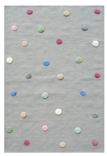 Dywan dziecięcy wełniany Grey Dots 120x180 cm do pokoju dziecięcego szary w kropki nr. 2