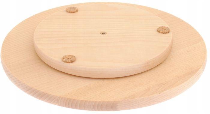 Deska obrotowa 30 cm drewniana taca patera do pizzy serów naturalna buk nr. 3