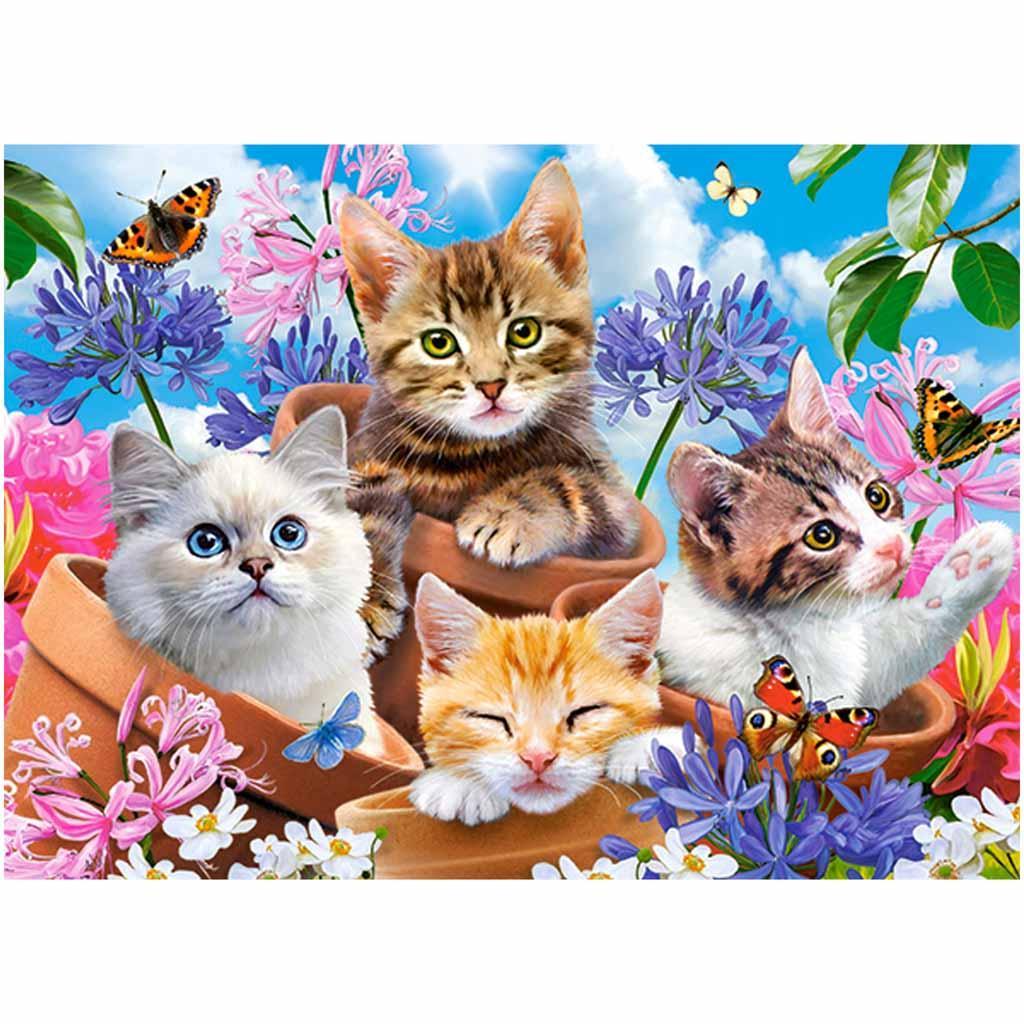 CASTORLAND Puzzle układanka 120 elementów Kittens with Flowers - Koty w kwiatach 6+ nr. 2