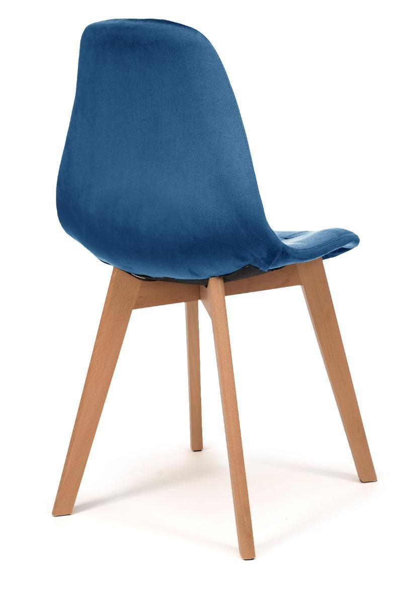 Krzesło tapicerowane skandynawskie welurowe VEGAS granatowy 6 Full Screen