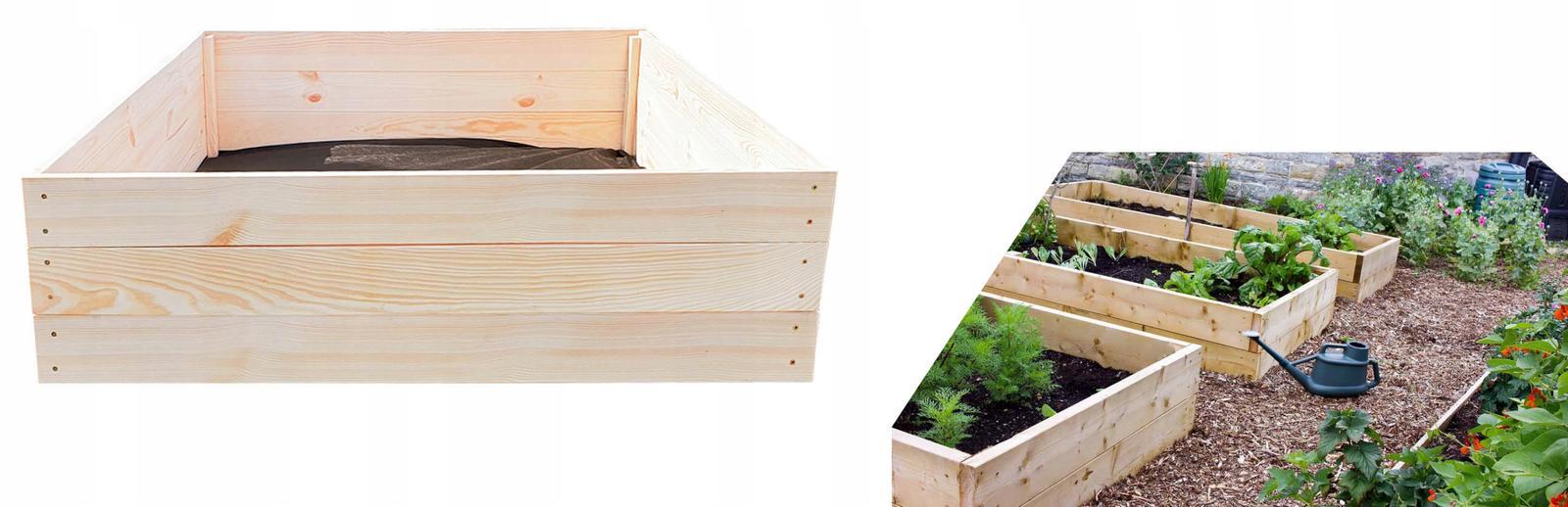 Warzywniak drewniany skrzynia na warzywa inspekt zielnik 120x120 cm + poradnik do ogrodu nr. 11