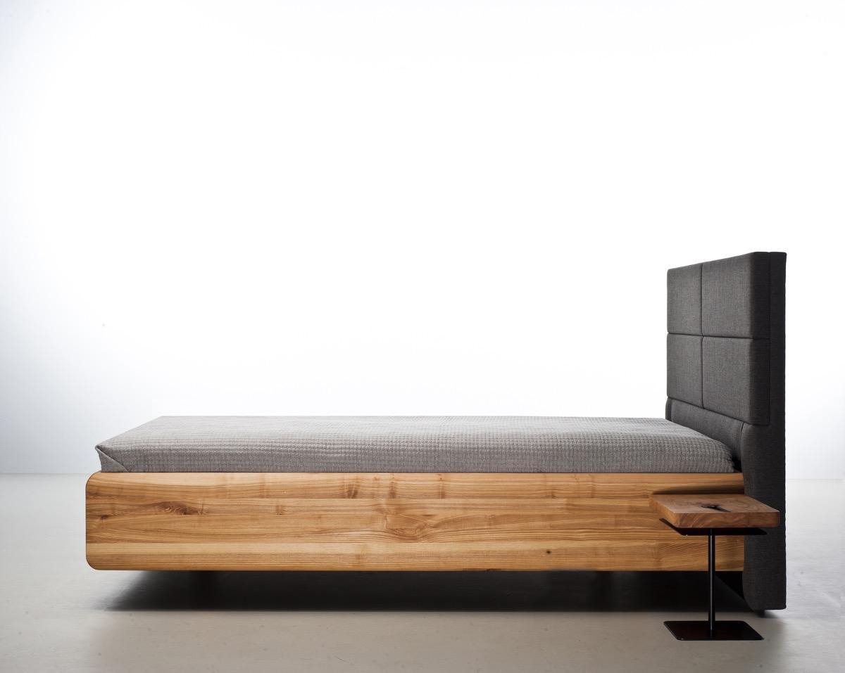 Łóżko BOXSPRING 140x200 elegancka modna rama z litego drewna olchowego z tapicerowanym zagłówkiem nr. 3