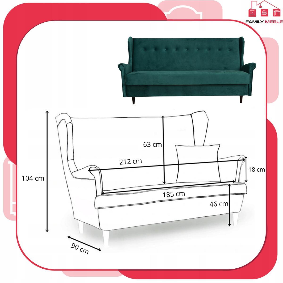 Wersalka sofa uszak kanapa rozkładana Ari różowa 6 Full Screen