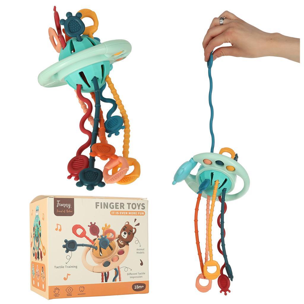 Zabawka sensoryczna gryzak Montessori dla niemowląt linki przyciski sznurki nr. 1