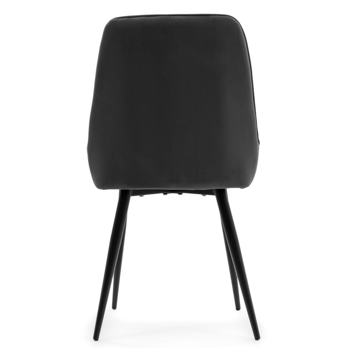 Krzesło LUCA szare tapicerowane welurem czarne nóżki do jadalni lub salonu nr. 8