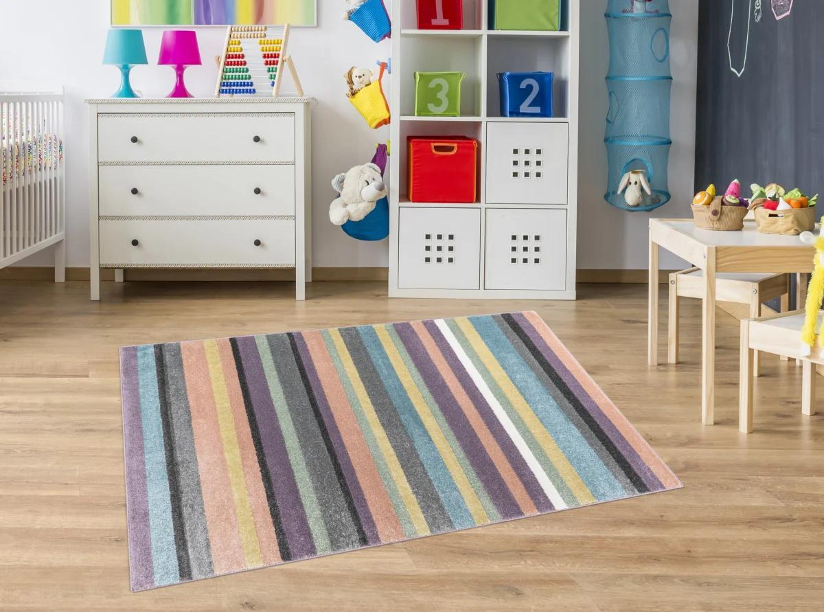 Dywan dziecięcy Multi Stripes 120x180 cm do pokoju dziecięcego kolorowe paski nr. 1