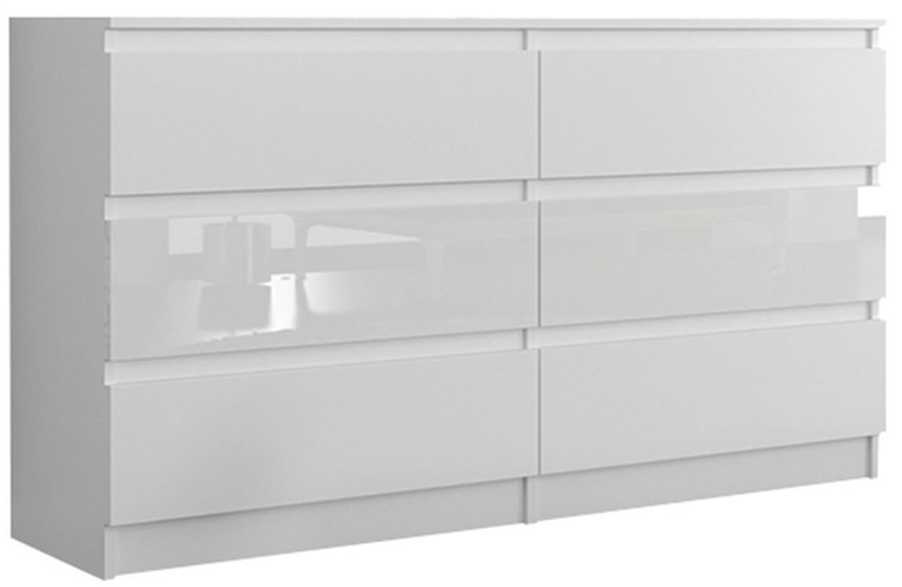 Komoda MODERN 120x30 cm biała tekstura z szufladami dwa rzędy do biura sypialni lub salonu  nr. 1
