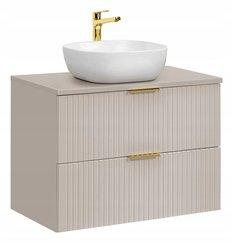 Szafka łazienkowa z umywalką 80 cm ADEL CASHMERE z blatem i szufladami kaszmirowa