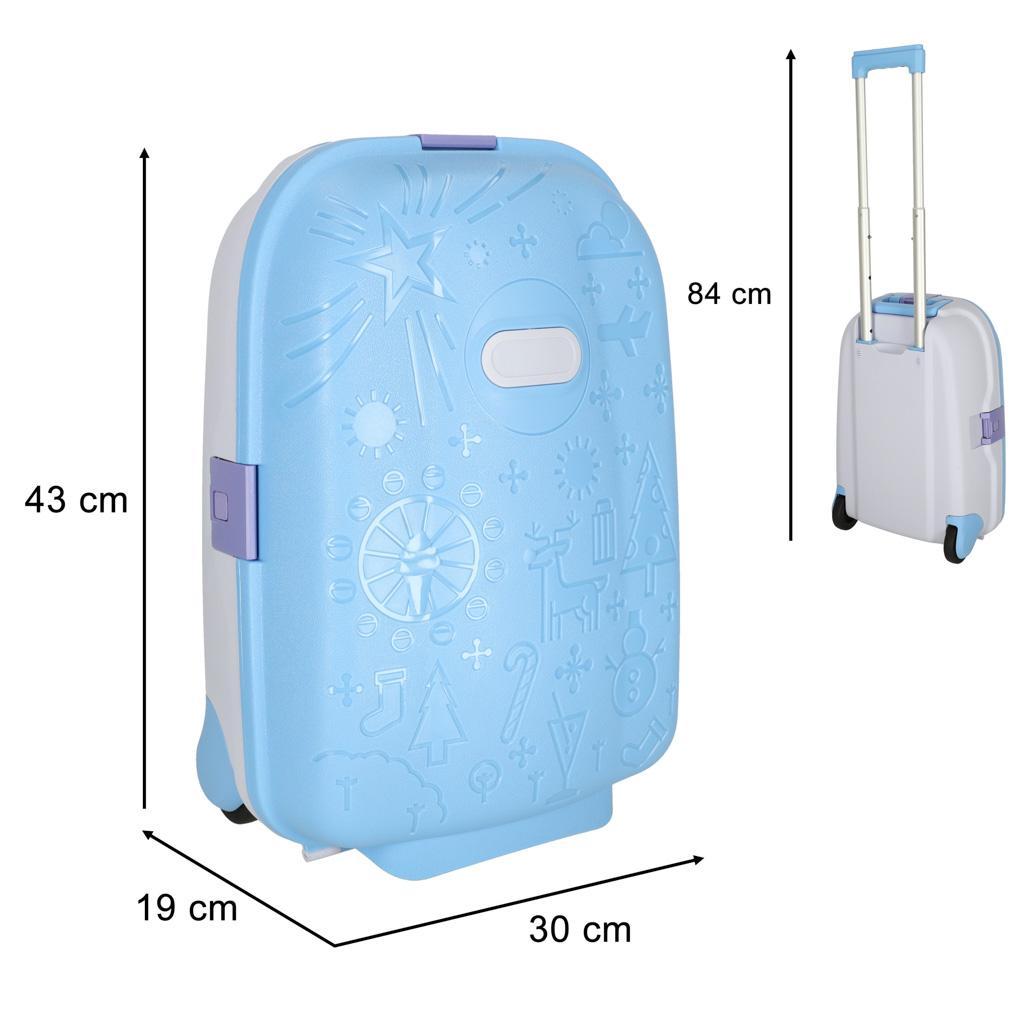 Walizka podróżna dla dzieci na kółkach bagaż podręczny z imieniem niebieski 30x19x43 cm 9 Full Screen