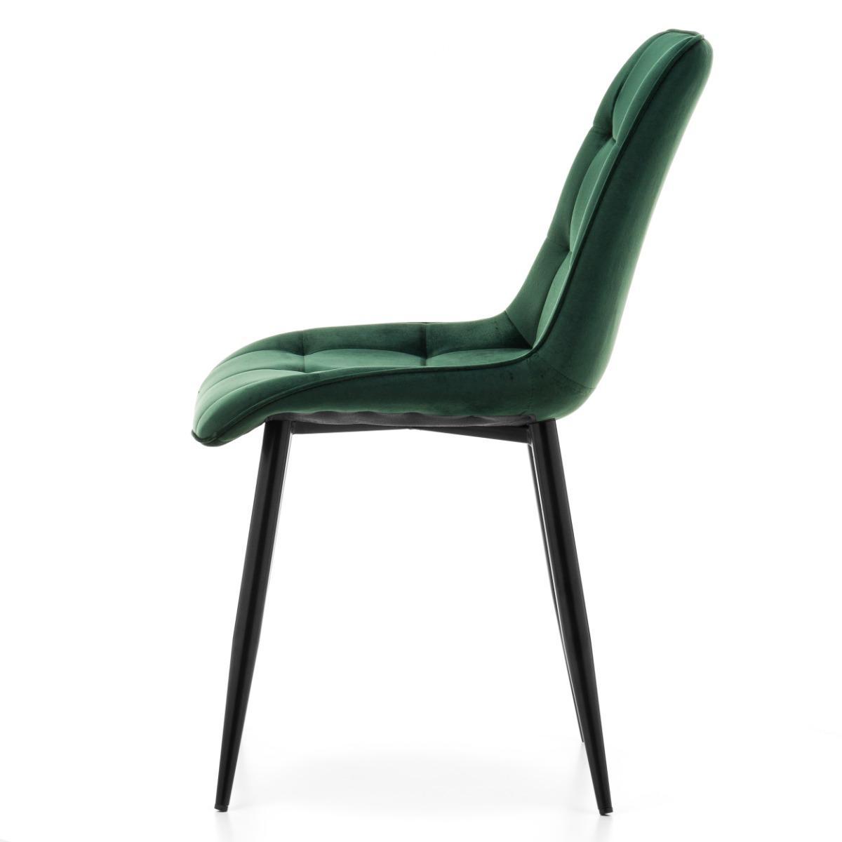 Krzesło CHIC zielone tapicerowane welurowe aksamit do jadalni lub salonu  nr. 6