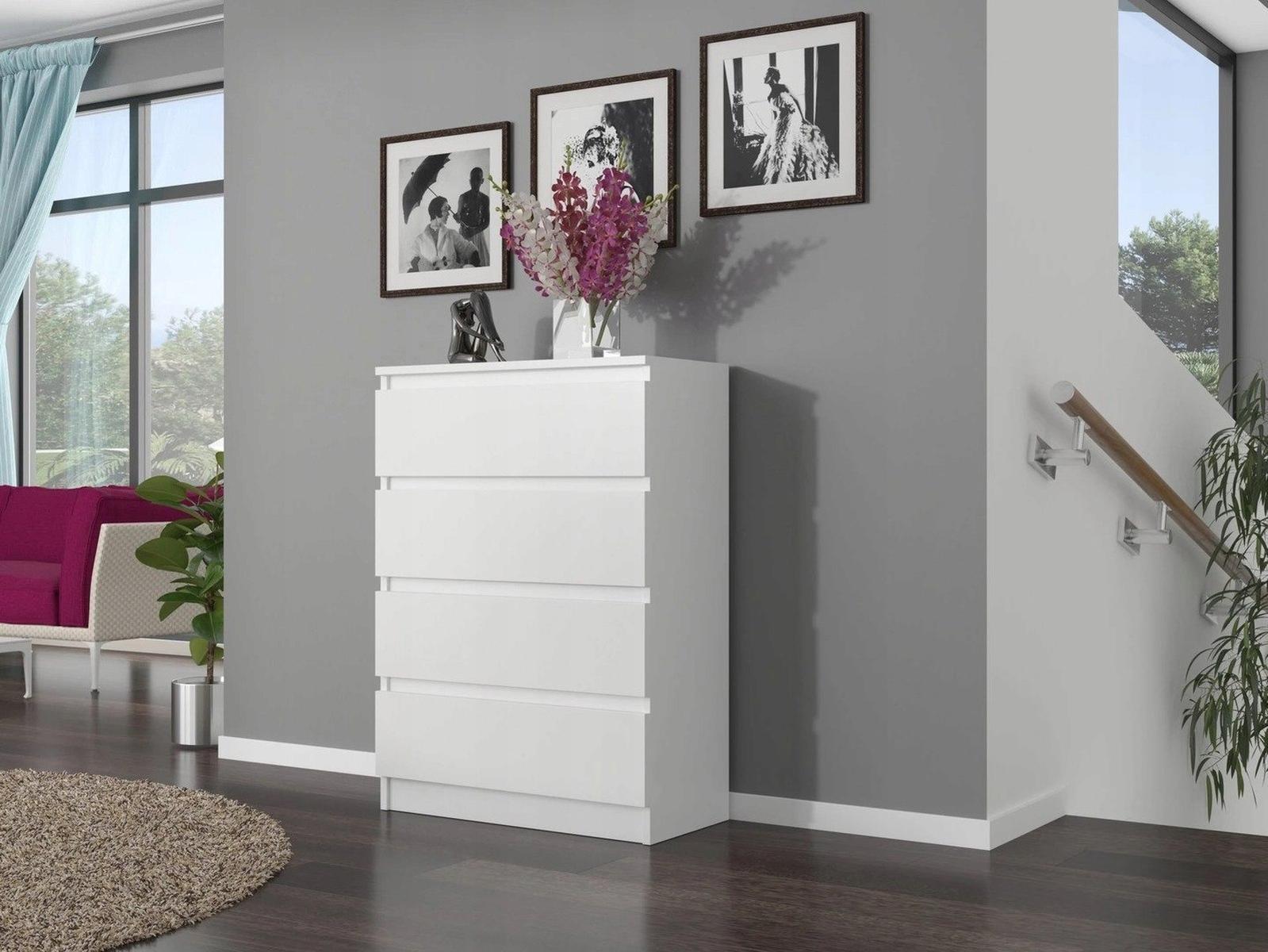 Komoda MODERN 70x40 cm biała z czterema szufladami do biura sypialni lub salonu nr. 2