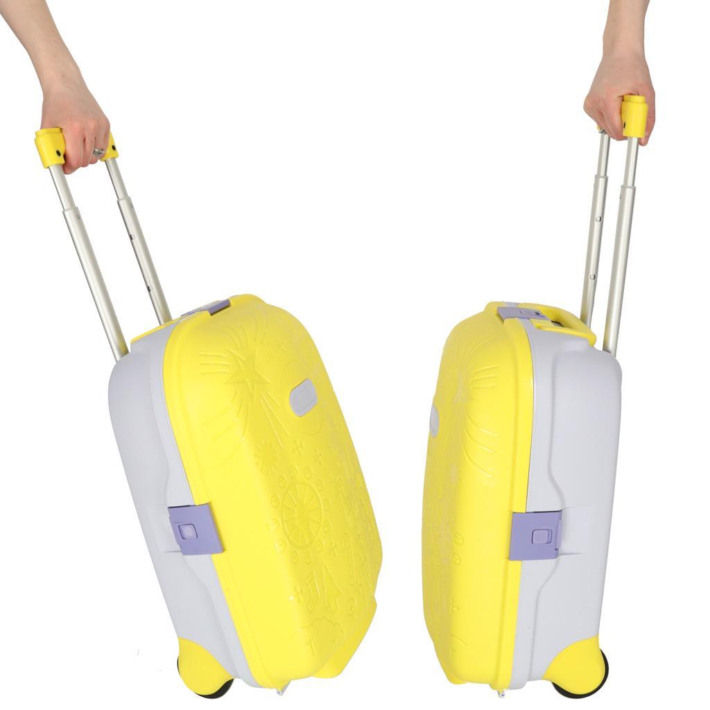 Walizka podróżna dla dzieci na kółkach bagaż podręczny z imieniem żółty 43x30x19 cm 10 Full Screen