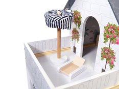 Drewniany domek dla lalek z mebelkami zabawka dla dziewczynki akcesoria MDF LED czarny 62x78x27 cm - Miniaturka zdjęcia nr 4