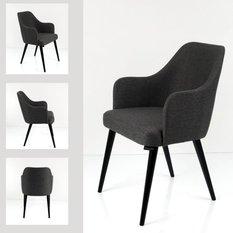 Krzesło tapicerowane KR-9 53x83x49 cm DELUXE Spello 14 do jadalni ciemnoszary