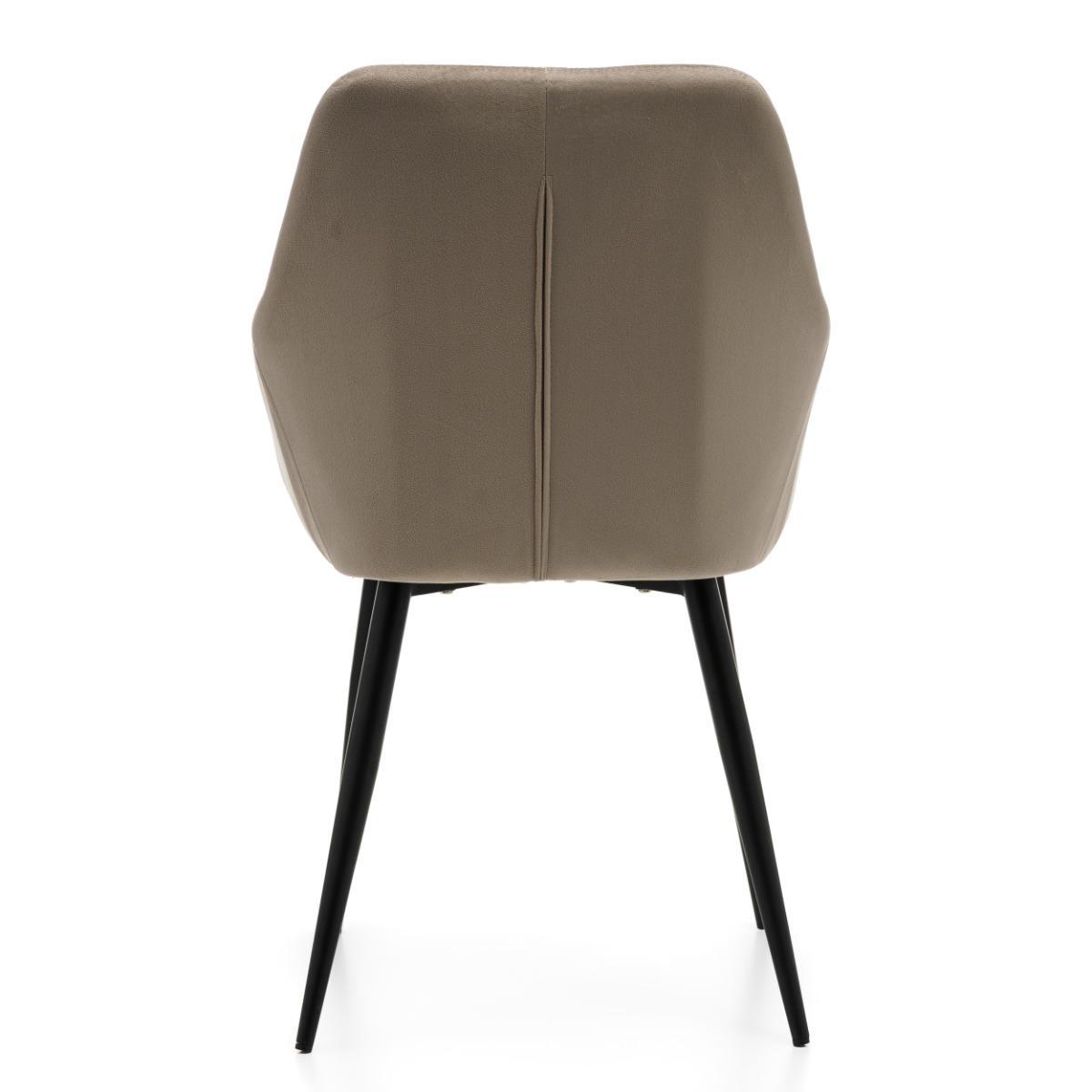 Krzesło IVO 55x88x54 cm tapicerowane welurem pikowane do jadalni lub salonu ciemnobeżowe  nr. 8