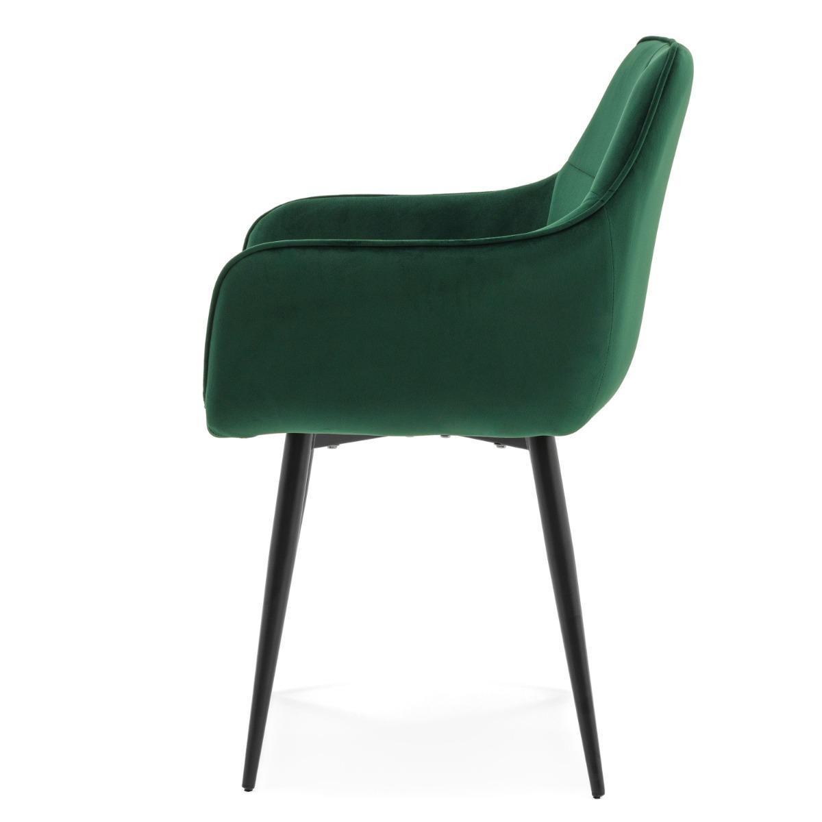 Krzesło QUATTRO w kolorze zielonym tapicerowane welurowe velvet aksamit do jadalni lub salonu  7 Full Screen