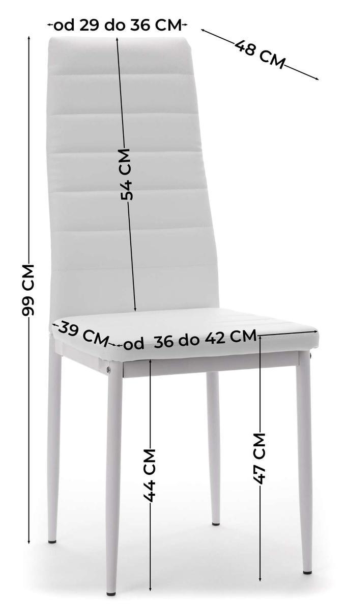 Zestaw 6 szt krzesło FADO szare ekoskóra tapicerowane do jadalni lub salonu nr. 7