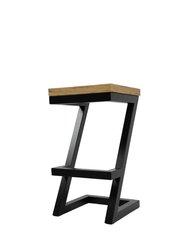 Hoker krzesło barowe 35x65x35 cm loftowy industrialny dąb craft złoty do kuchni baru