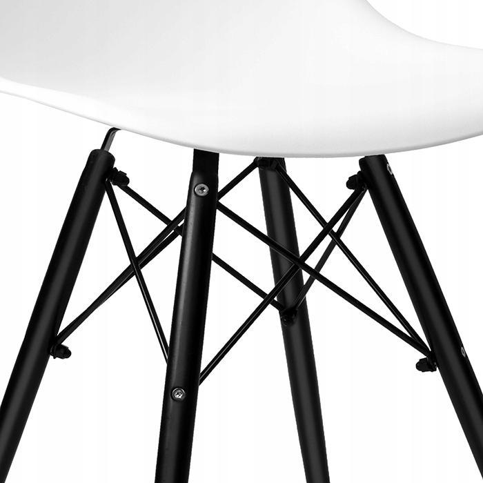 Zestaw 4 szt krzeseł 46x82x53 cm nowoczesne milano black dsw białe, nogi czarne do jadalni lub salonu nr. 6