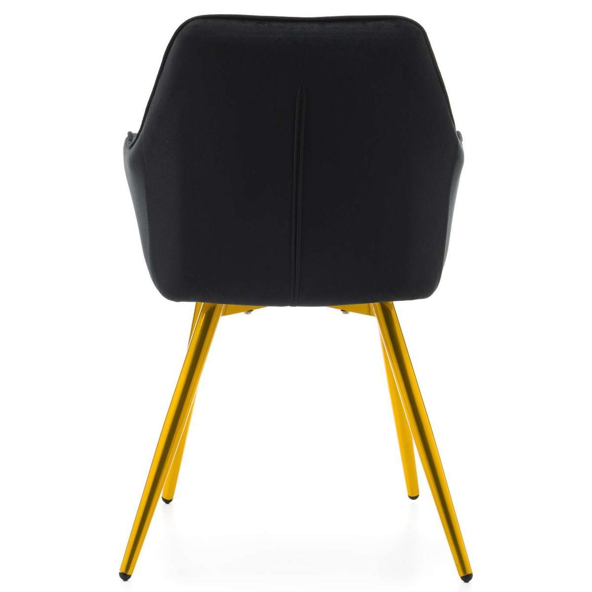 Krzesło VASTO czarne tapicerowane welurem złote nóżki do jadalni lub salonu nr. 8