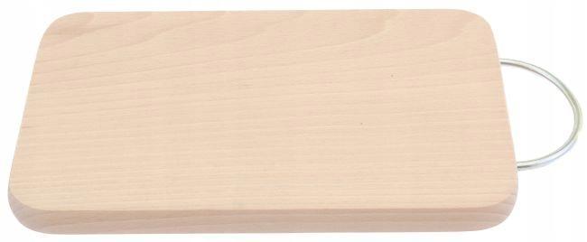 Deska do krojenia 16x1,6x24 cm kuchenna z metalowym uchwytem drewno bukowe nr. 2