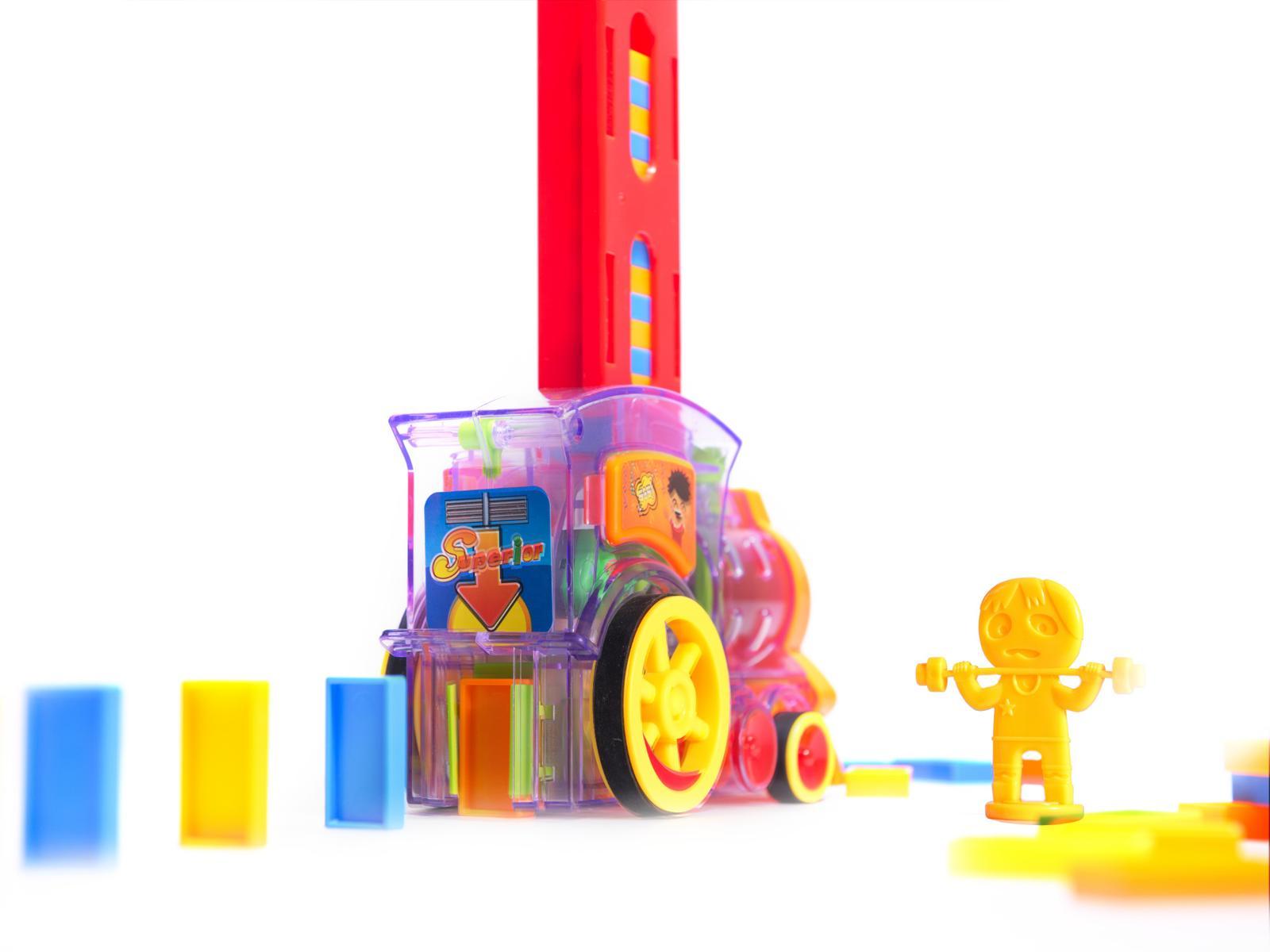 Pociąg Lokomotywa interaktywna układanka domino z kolejką zabawka dla dzieci 16x7x10 cm nr. 11