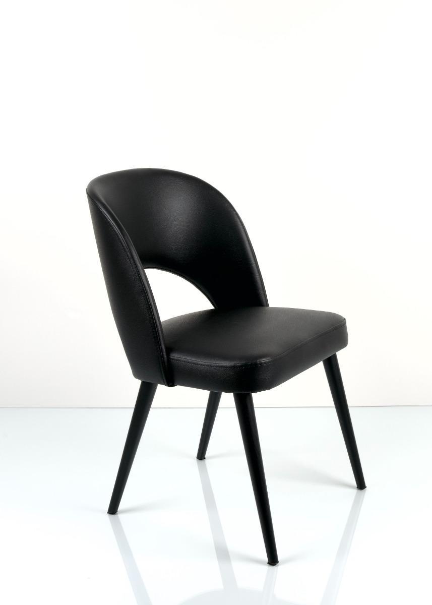 Krzesło tapicerowane KR-5 46x82x45 cm DELUXE eko-skóra do jadalni czarny nr. 3