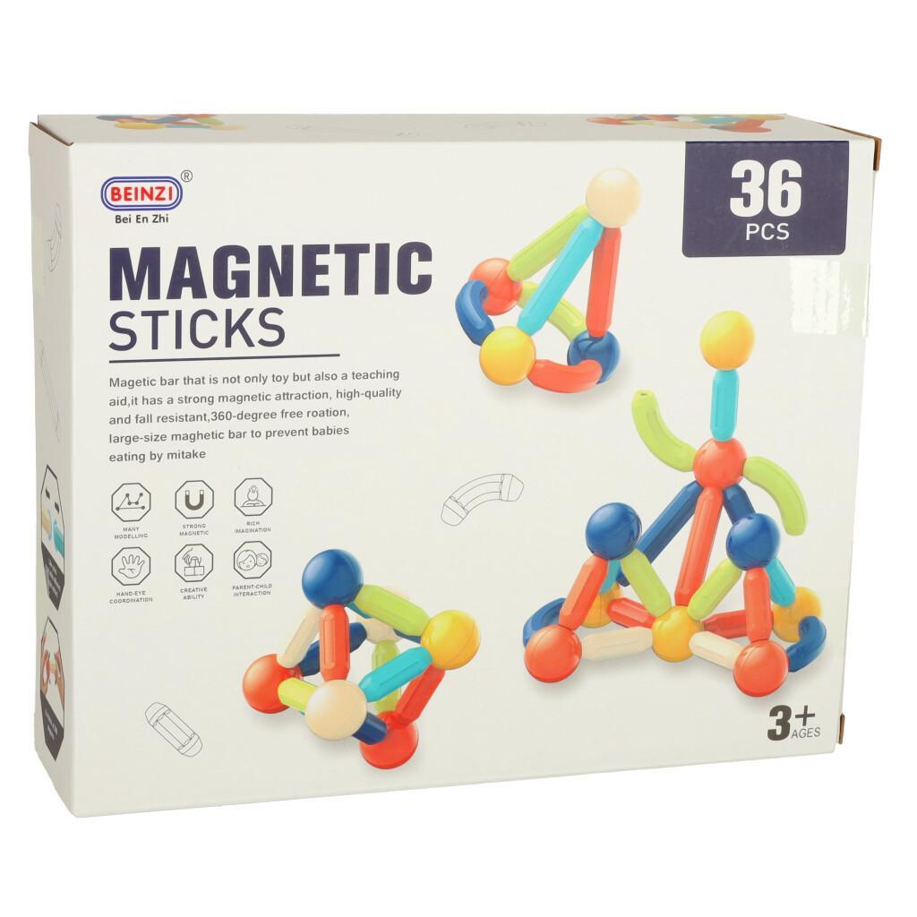 Klocki magnetyczne kolorowe magnetic sticks dla małych dzieci duże patyczki 36 elementów 25x20x6,7 cm 11 Full Screen