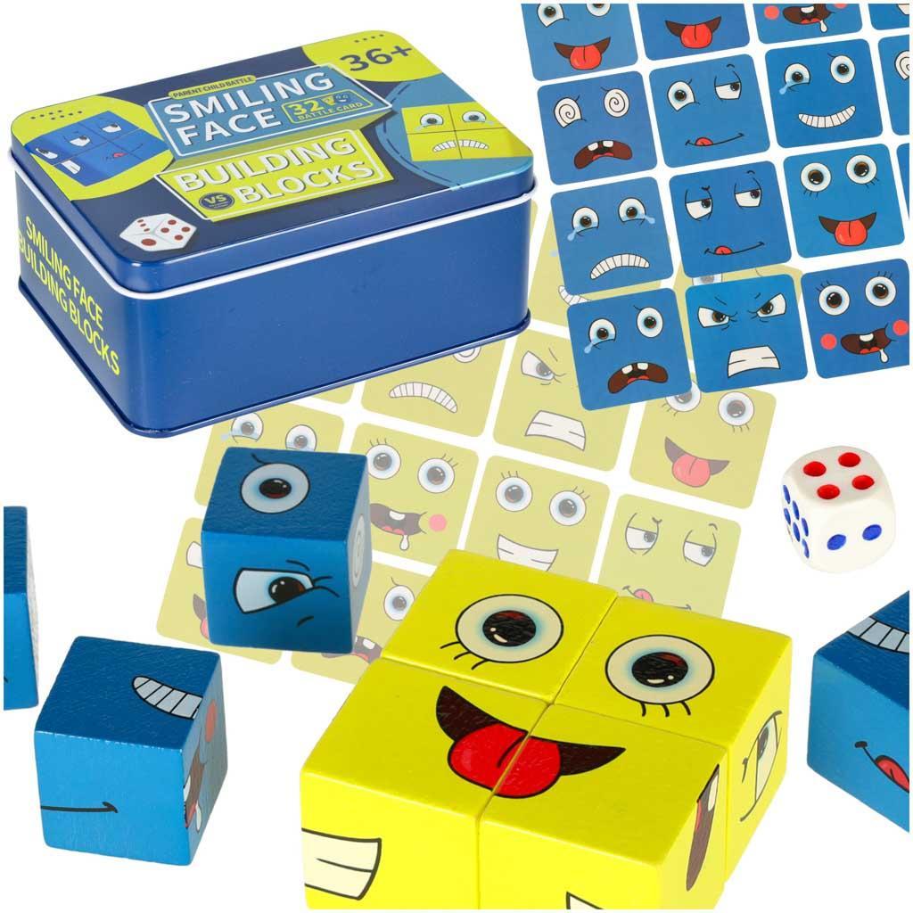 Gra edukacyjne wyzwania nauka emocji klocki drewniane zabawka dla dzieci 2,5x2,5x2,5cm 0 Full Screen