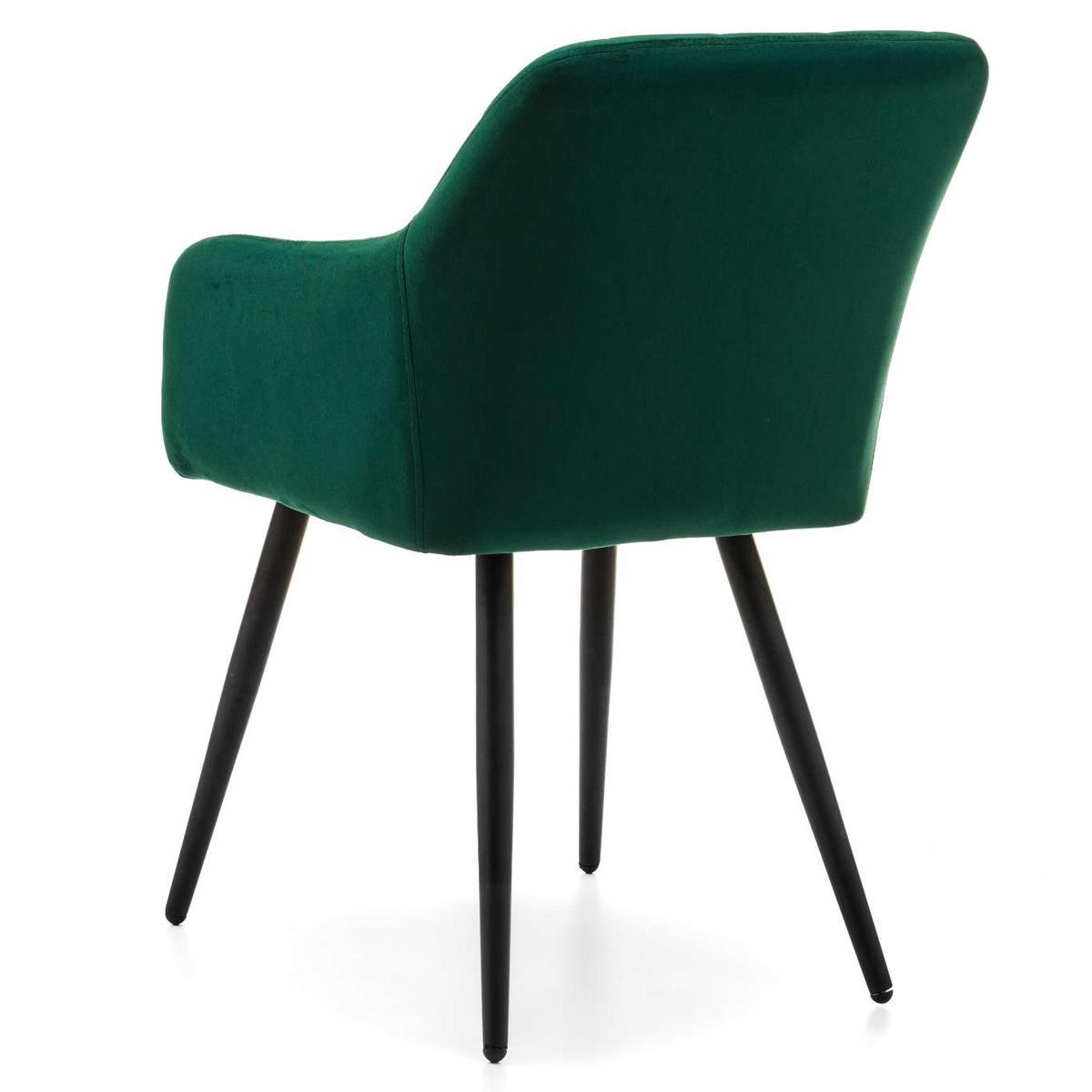 Krzesło ORTE zielone tapicerowane welurowe pikowane do jadalni lub salonu nr. 7