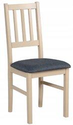 Krzesło BOS 4 40x43x94 cm z drewna litego do jadalni naturalny z szarym siedziskiem