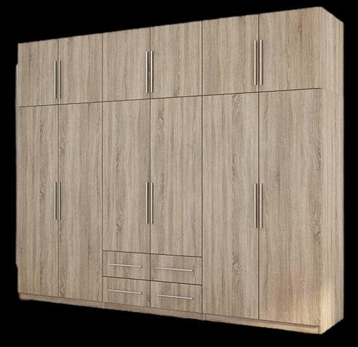 Duża szafa do garderoby XXL szuflady Sonoma jasna 300x240x57 cm  nr. 1