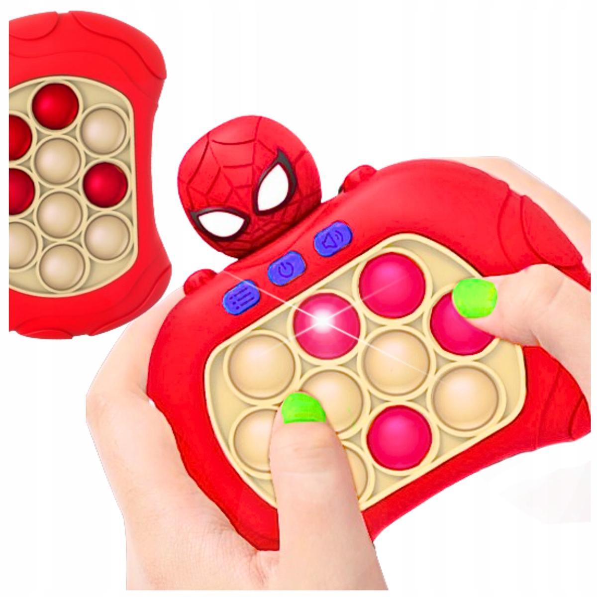Gra elektroniczna zręcznościowa POP IT konsola push Spiderman 80 poziomów czerwona nr. 1