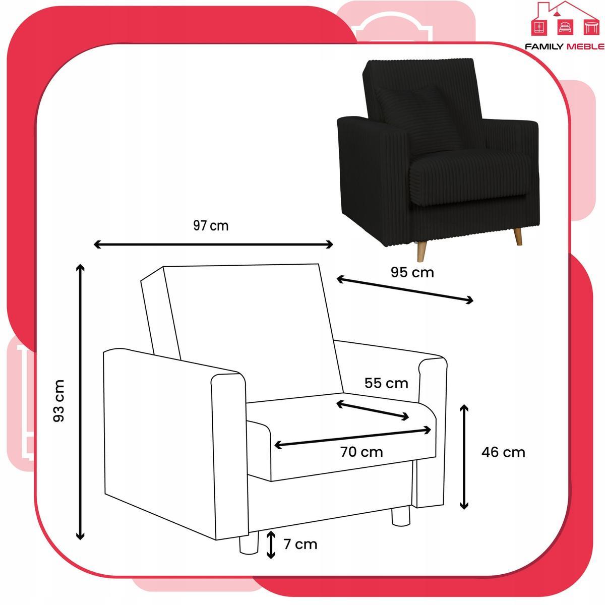 Zestaw wypoczynkowy Rene kanapa i fotele czarne 9 Full Screen