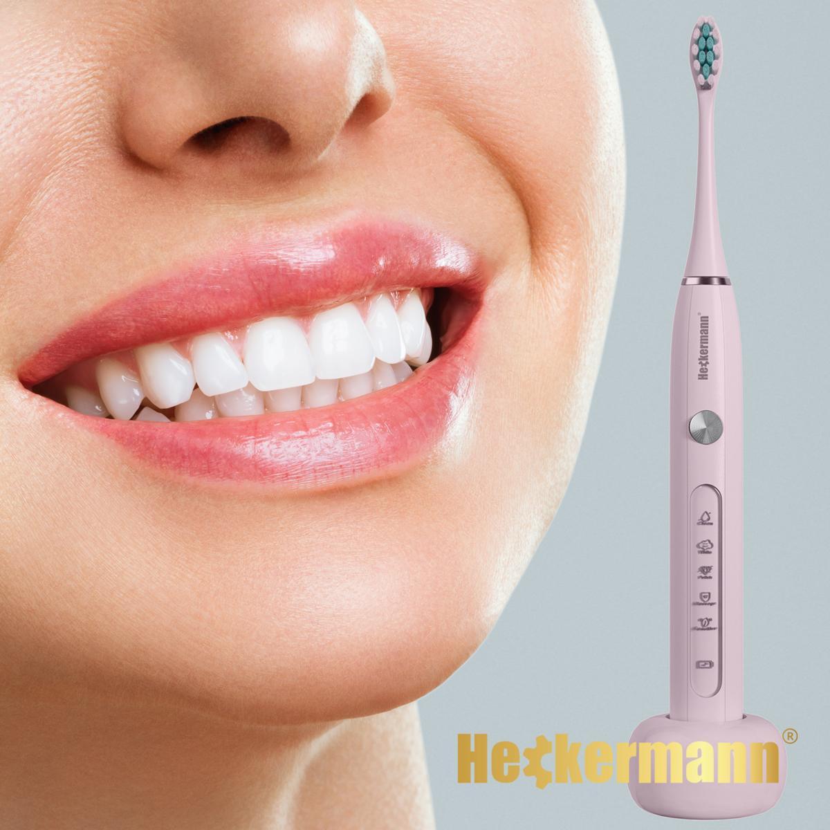 Zestaw Szczoteczka do zębów Heckermann DY-600 Różowa + akcesoria 6 Full Screen