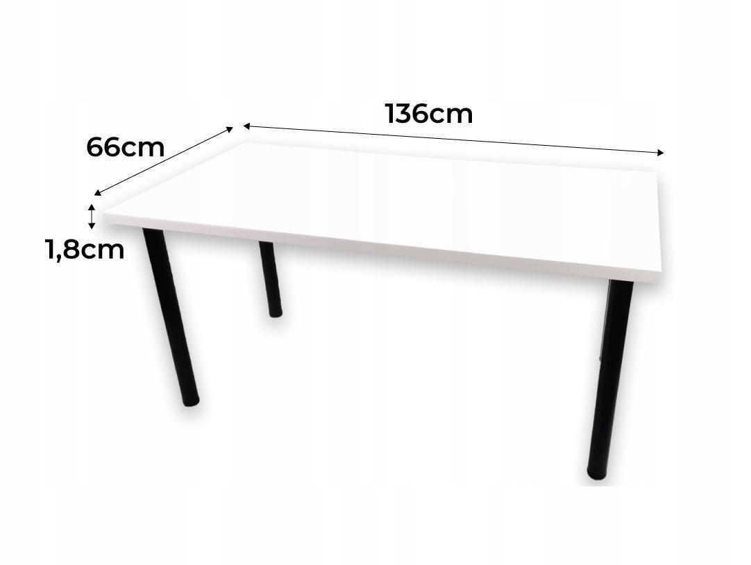 Biurko gamingowe 136x66x18 cm białe stolik stabilny do pokoju gracza nr. 10