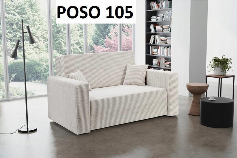 Fotel amerykanka jednoosobowa 110x100 cm z funkcją spania z pojemnikiem sztruks POSO jasnoszary nr. 15