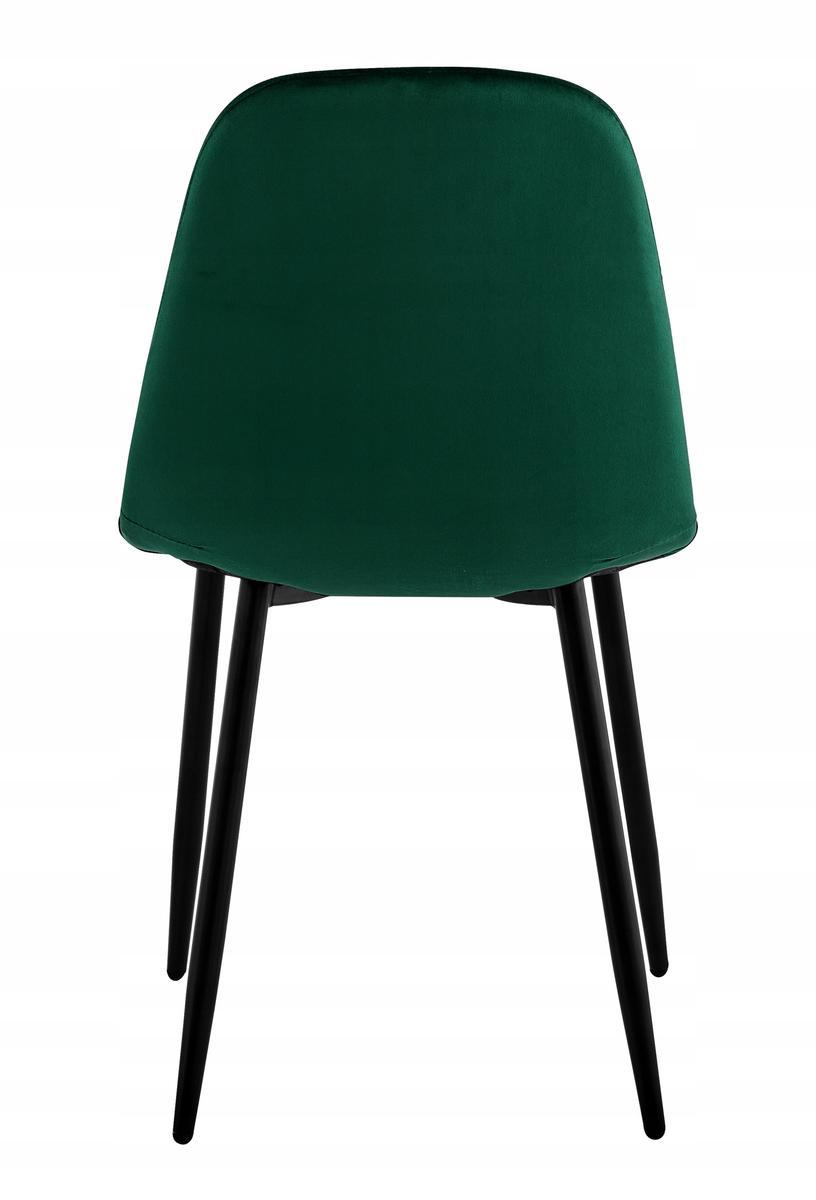 Krzesło welurowe Orlando Velvet 43x83x52 cm ciemnozielone czarne nóżki do jadalni lub salonu  5 Full Screen