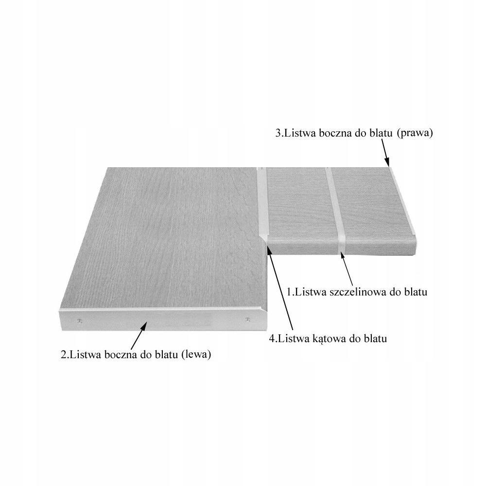 Listwa boczna prawa do blatu 38 mm do łączenia blatów kuchennych aluminium  nr. 3