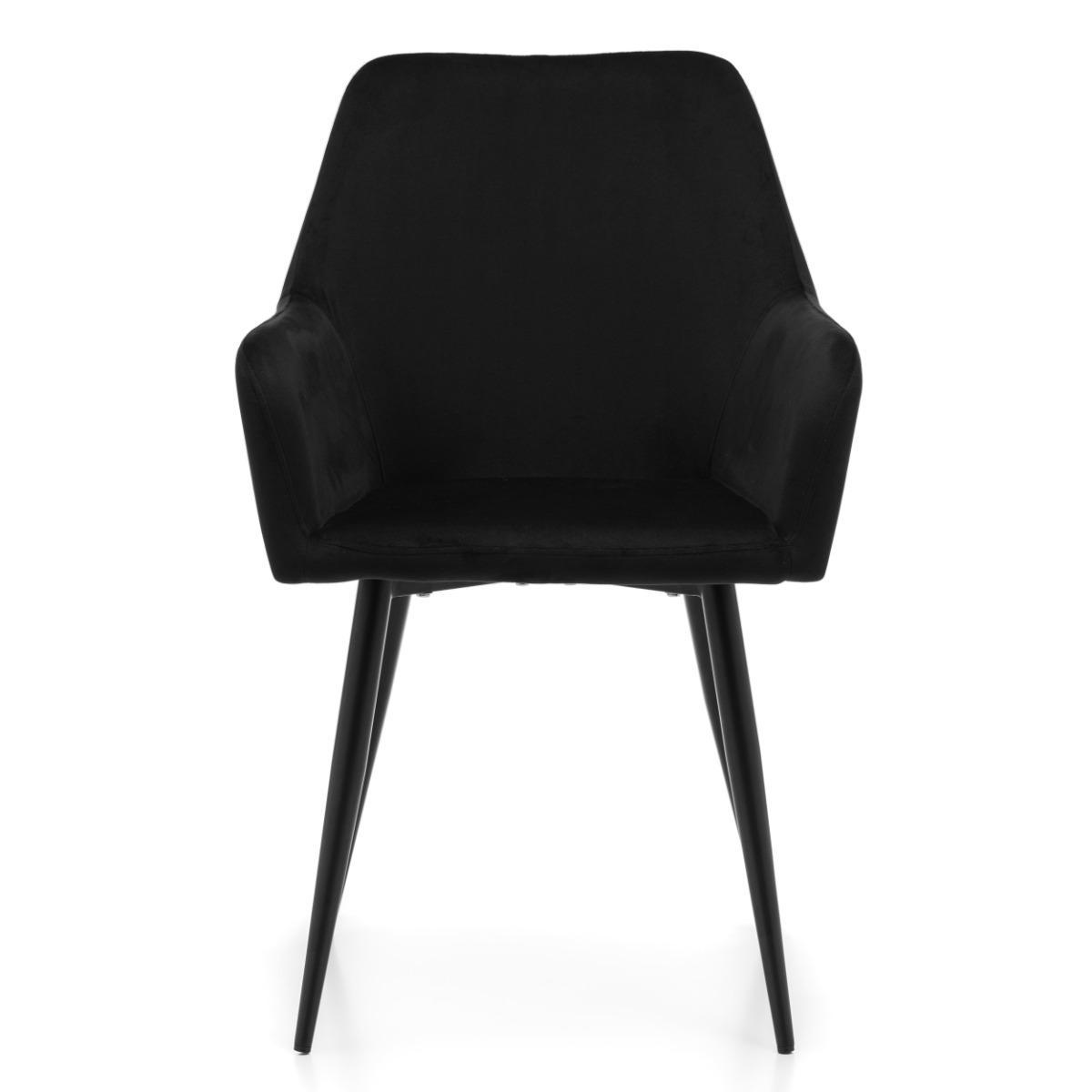 Krzesło IVO 55x88x54 cm tapicerowane welurem pikowane do jadalni lub salonu czarne nr. 2