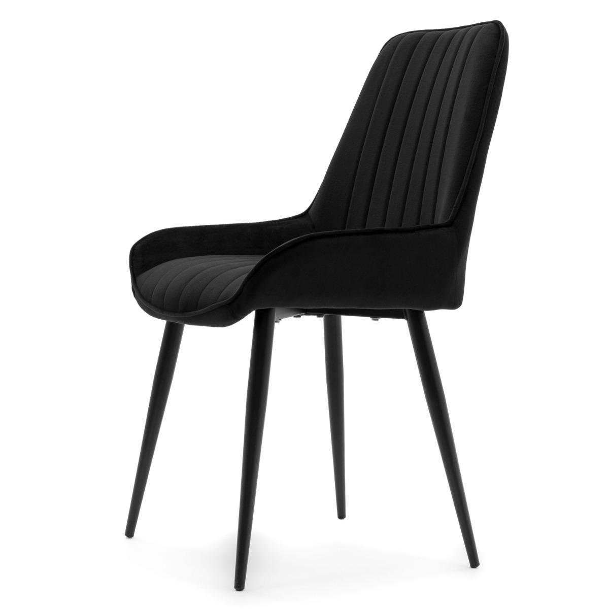 Krzesło LUCA czarne tapicerowane welurem czarne nóżki do jadalni lub salonu nr. 5
